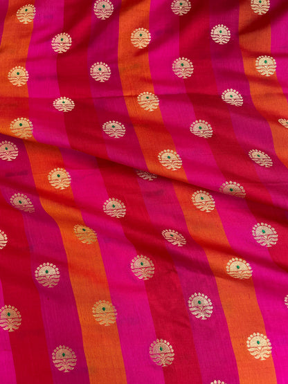 Rangkaat Handwoven Pure Kataan Silk Buti Fabric