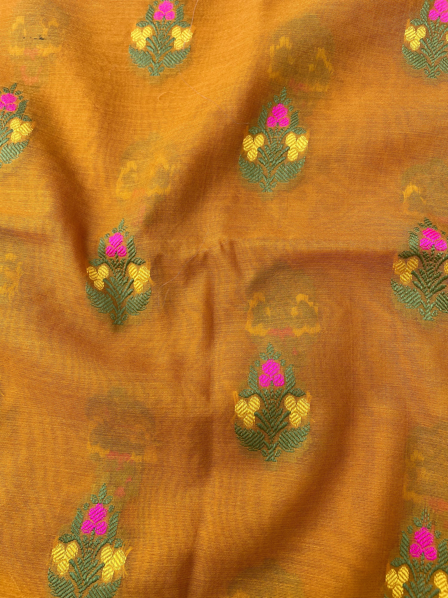Yellow Meenakari Banarasi Cotton Suit Set