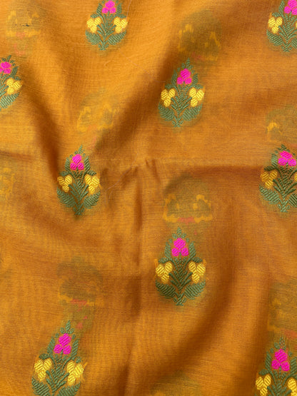 Yellow Meenakari Banarasi Cotton Suit Set