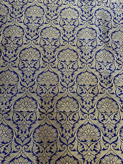 Mandala Blue Handwoven Pure Silk Banarasi Lehenga