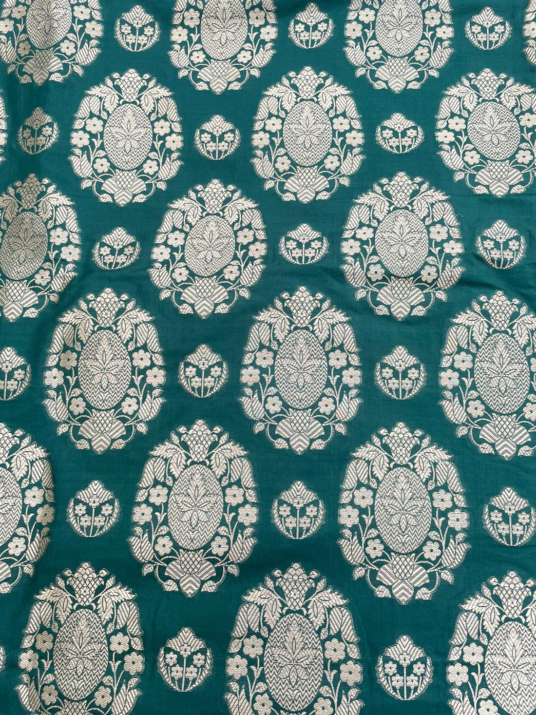Green Butidar Banarasi Silk Fabric