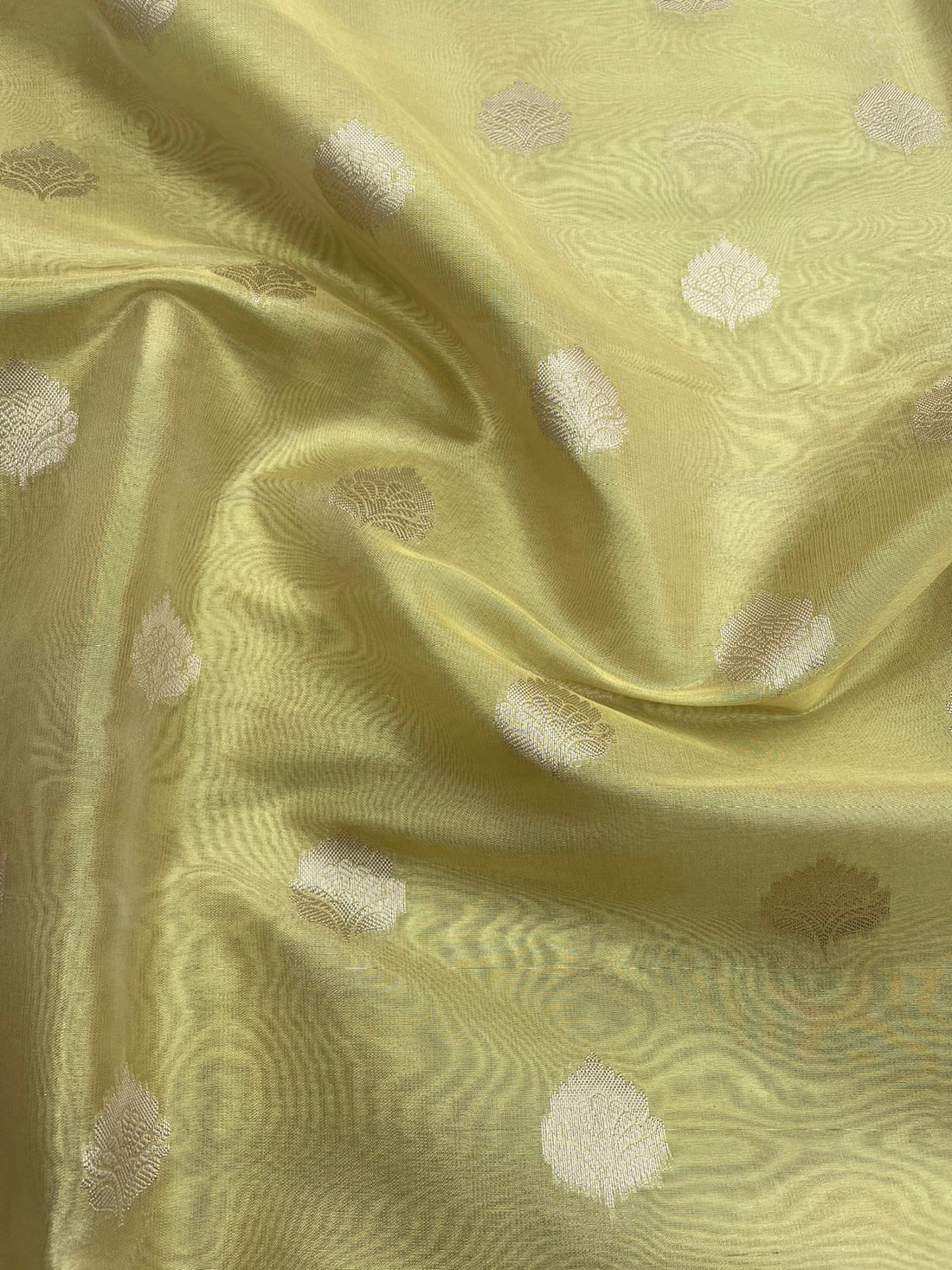 Yellow Butidar Tissue Silk Fabric