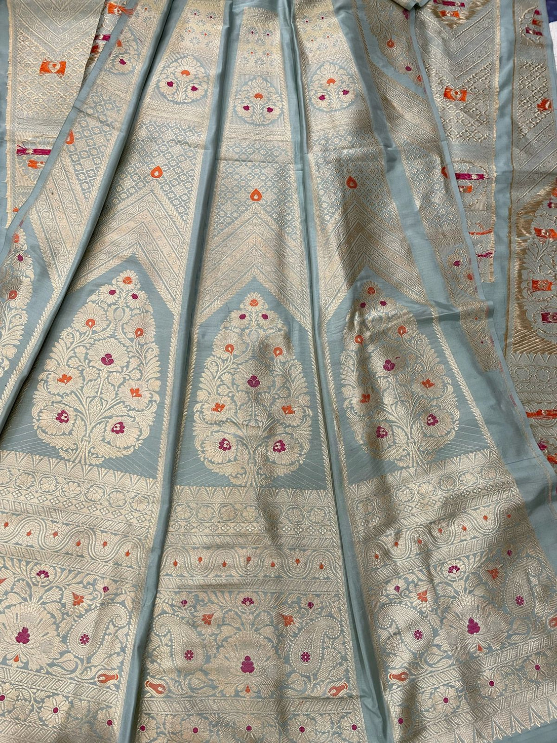 Anupama Light Blue Handwoven Pure Silk Banarasi Lehenga