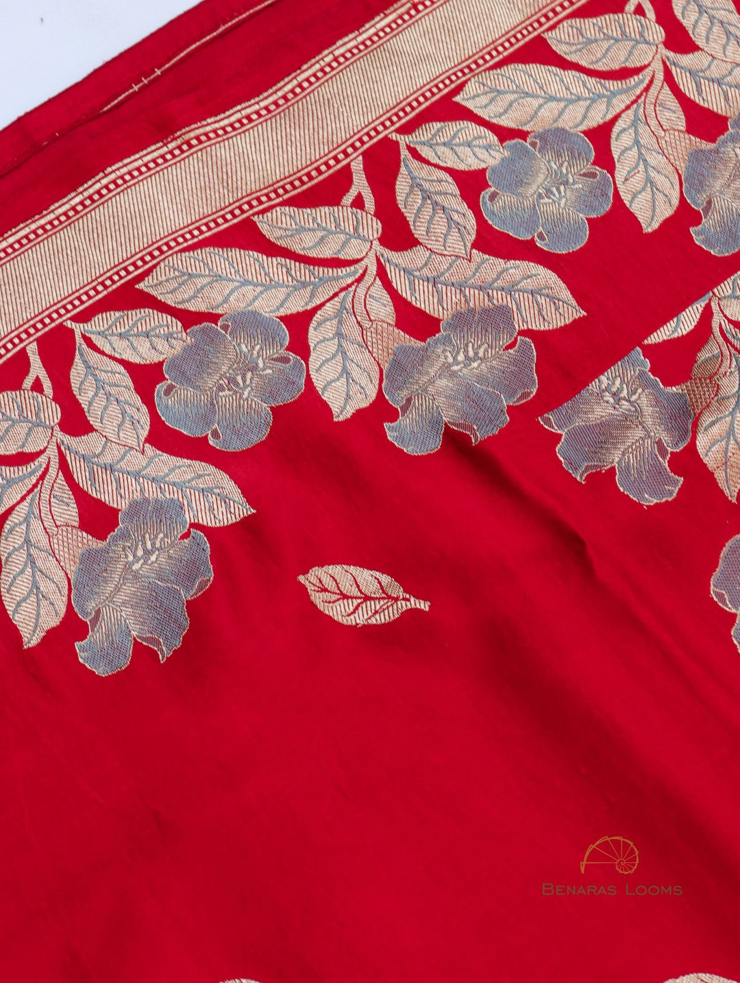 Red Handloom Satin Silk Kadhua Butidar Banarasi Saree