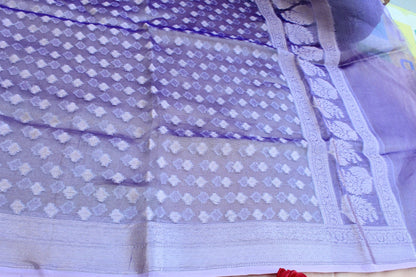 Purple Banarasi Chiniya Silk Suit Set