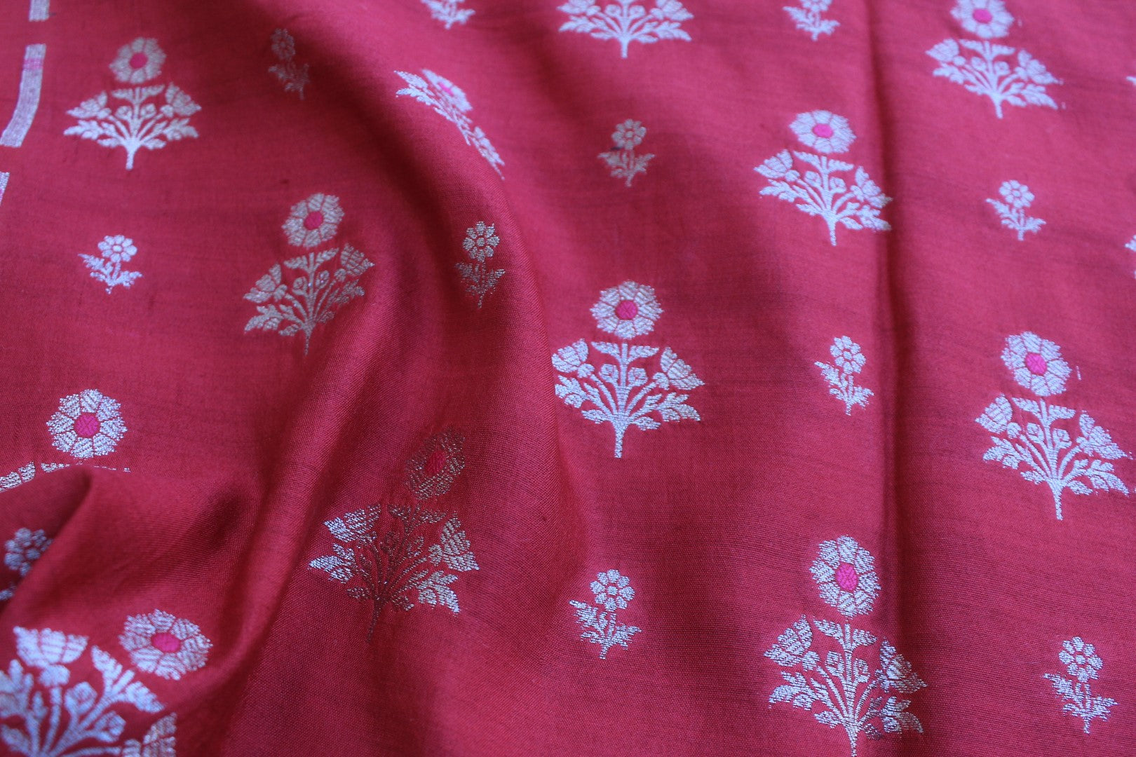 Red Banarasi Chiniya Silk Suit Set