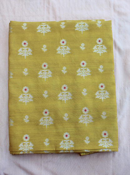 Yellow Banarasi Chiniya Silk Suit Set