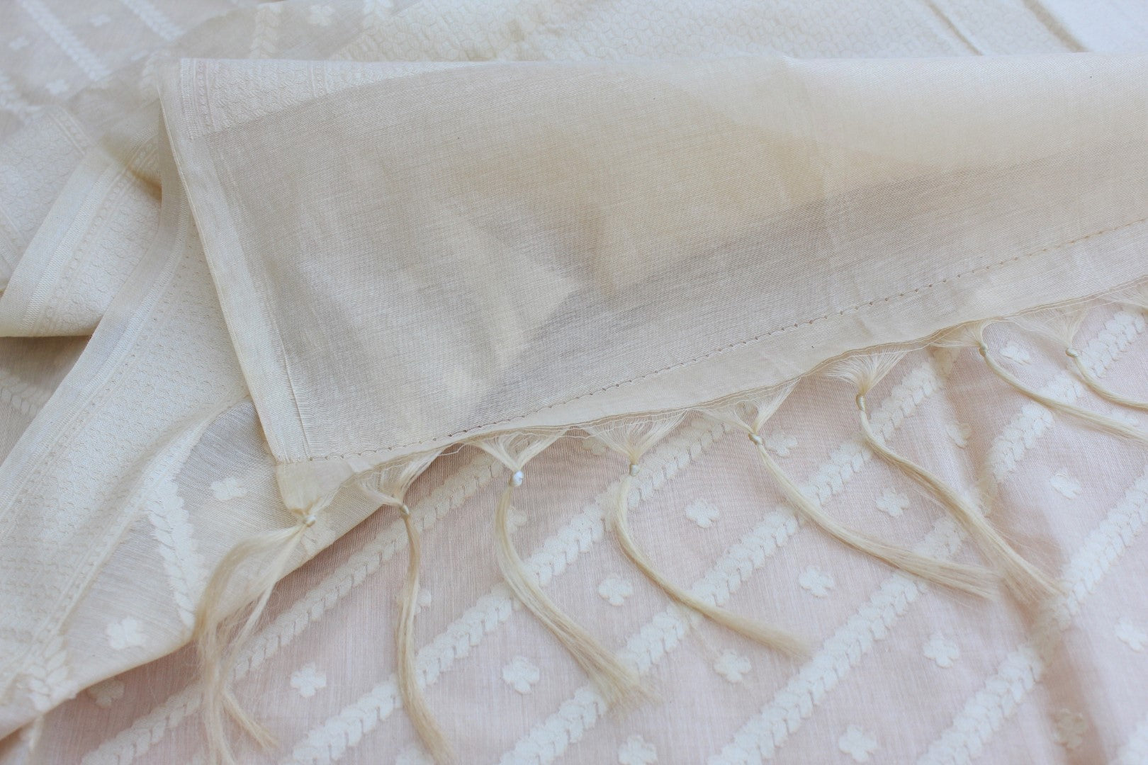 Beige Banarasi Cotton Suit Set
