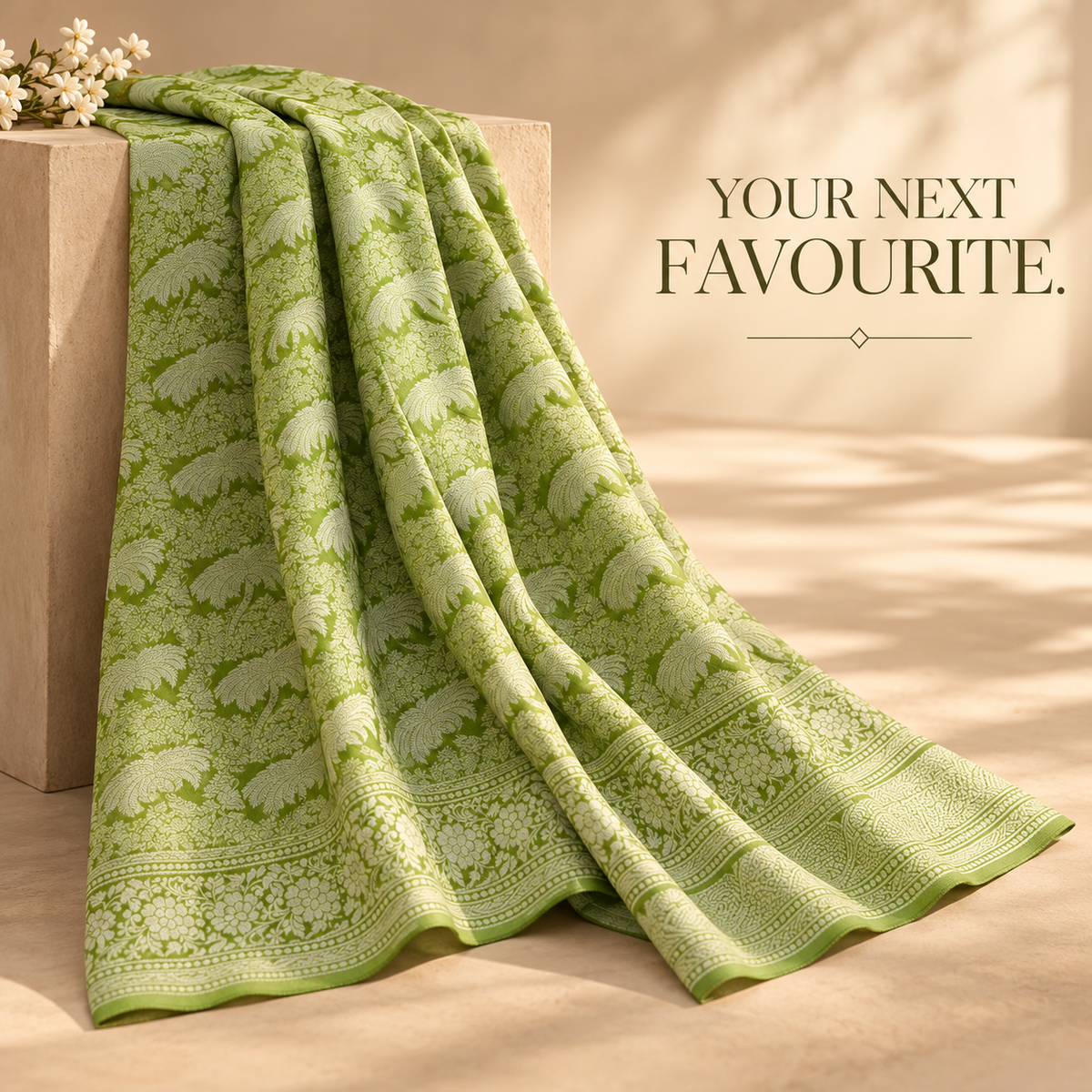 Green Georgette Silk Jangla  Banarasi Saree