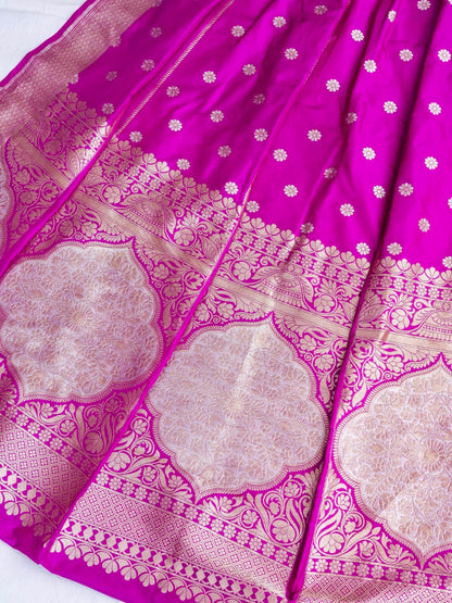 Nitya Purple Handwoven Pure Silk Mehrab Banarasi Lehenga