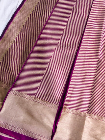 Medha Deep Plum Handwoven Pure Silk Banarasi Lehenga