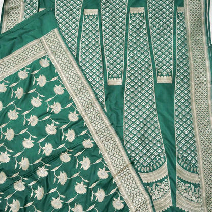 Divya Green Handwoven Pure Silk Banarasi Lehenga