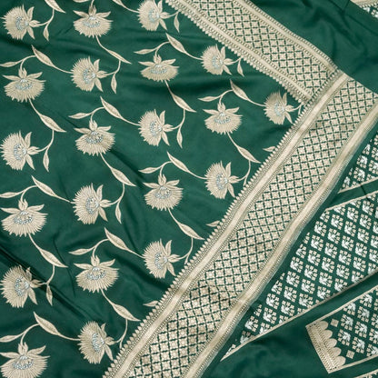 Divya Green Handwoven Pure Silk Banarasi Lehenga