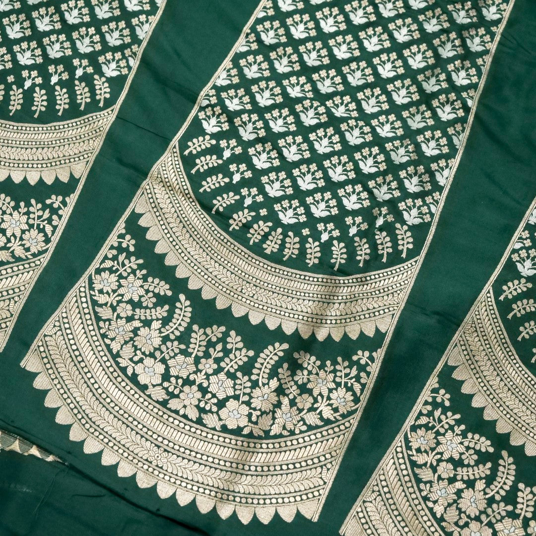 Divya Green Handwoven Pure Silk Banarasi Lehenga
