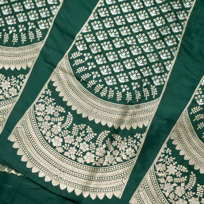 Divya Green Handwoven Pure Silk Banarasi Lehenga