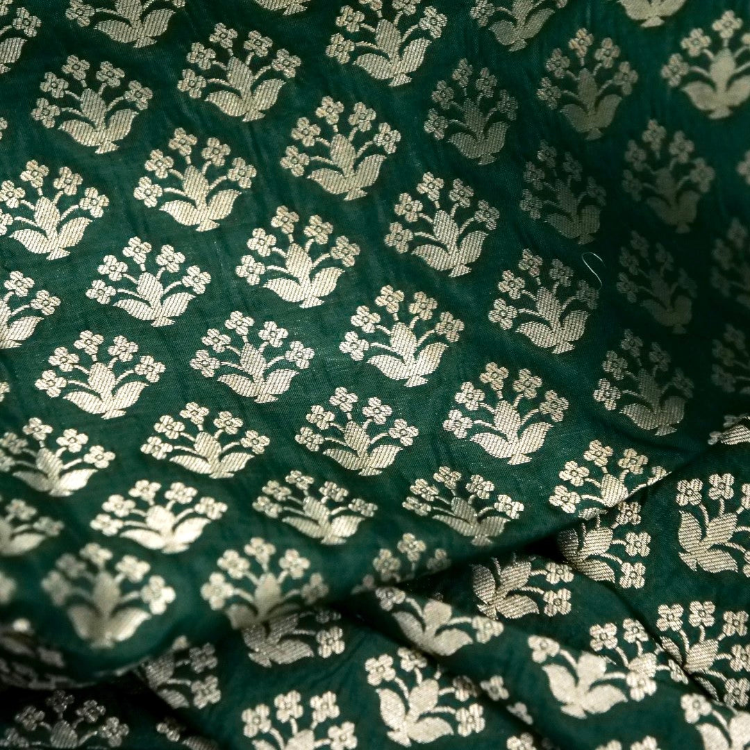 Divya Green Handwoven Pure Silk Banarasi Lehenga