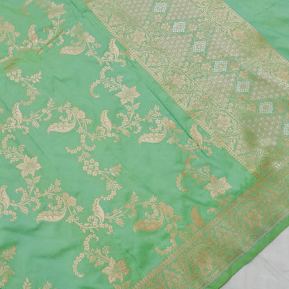 Light Green Handwoven Banarasi Pure Silk Dupatta