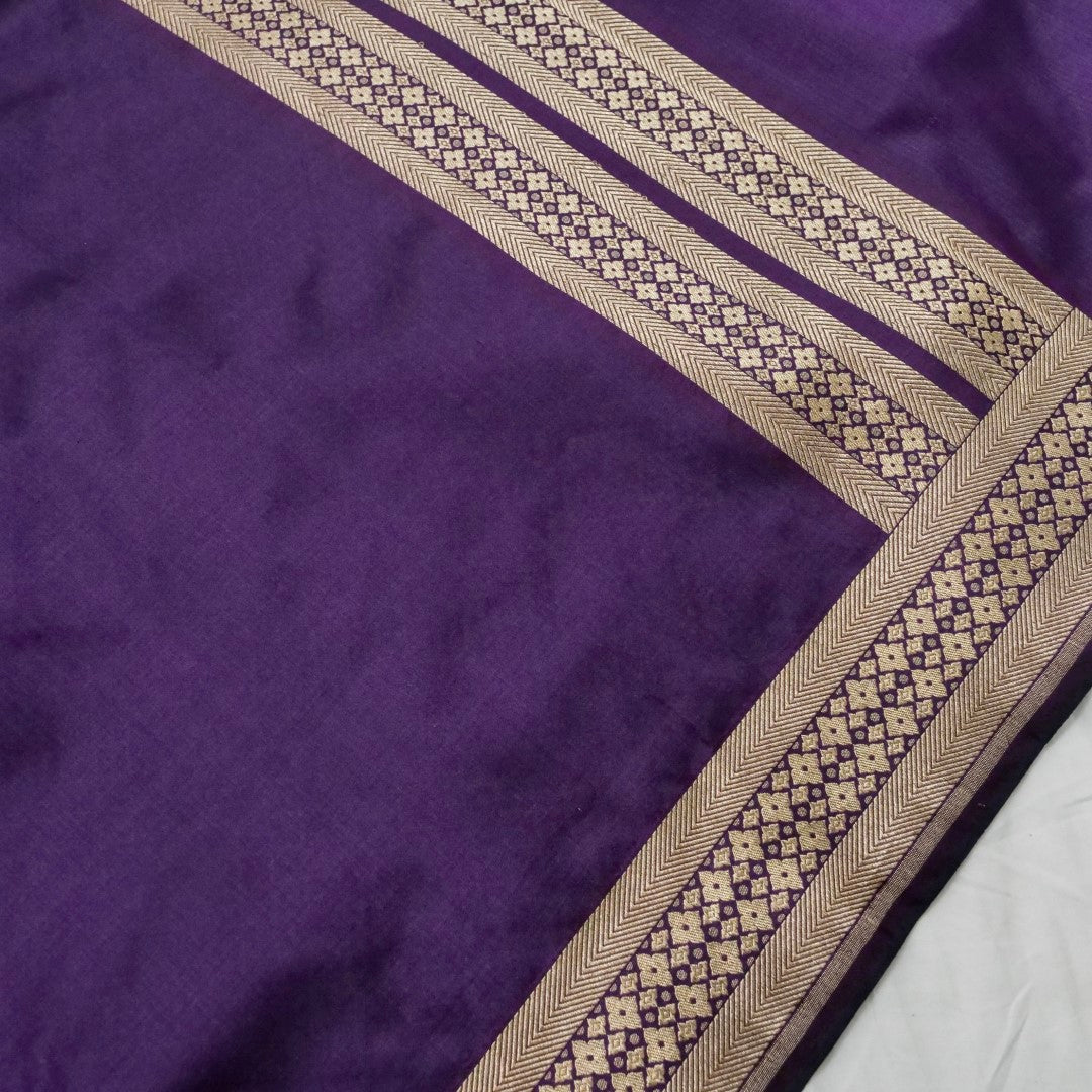 Purple Handwoven Banarasi Pure Silk Dupatta