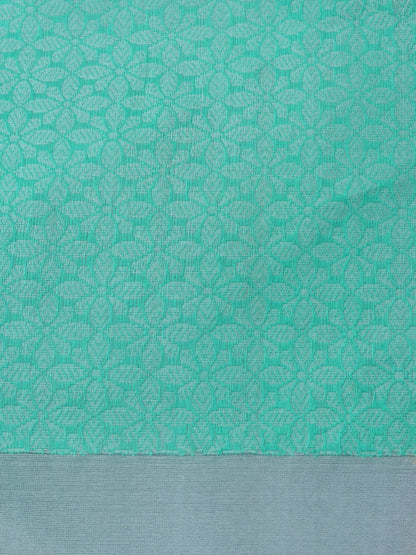 Light Blue Handloom Organza Kadhua Buti Banarasi Silk Saree