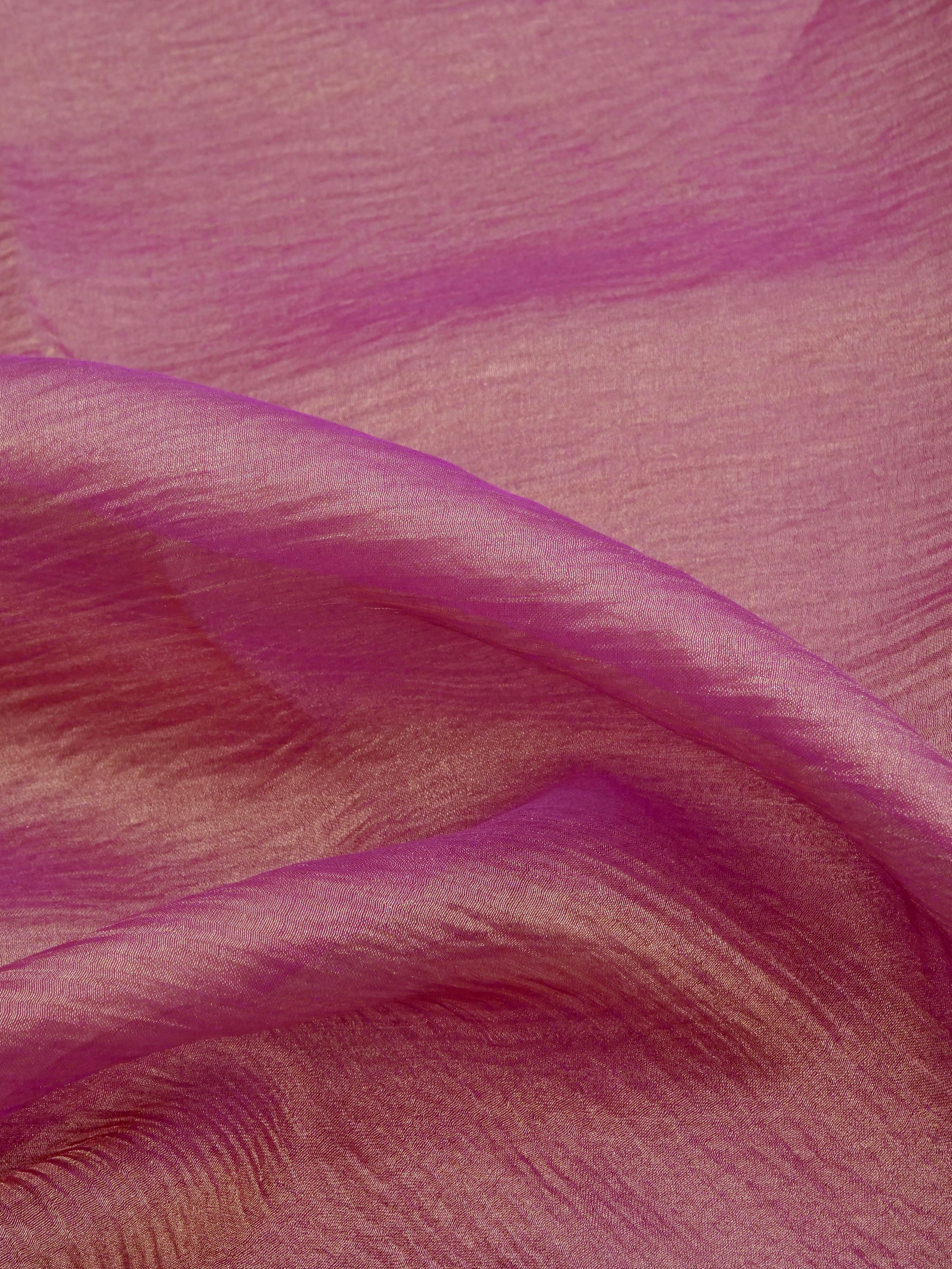 Onion Pink Pure Crush Tissue Silk Banarasi Saree
