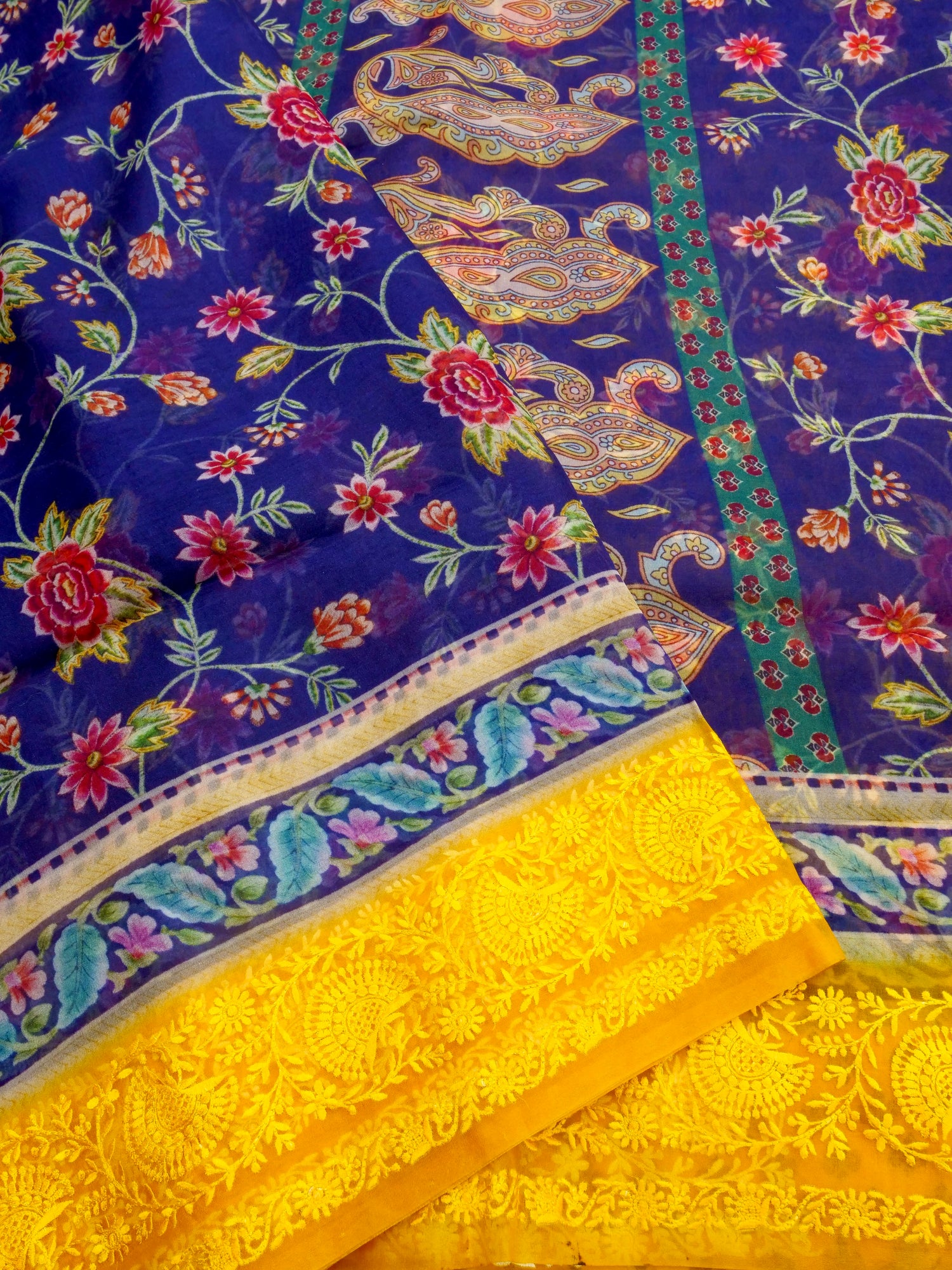 Digital Printed Pure Organza Benarasi Saree