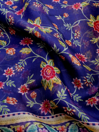 Digital Printed Pure Organza Benarasi Saree