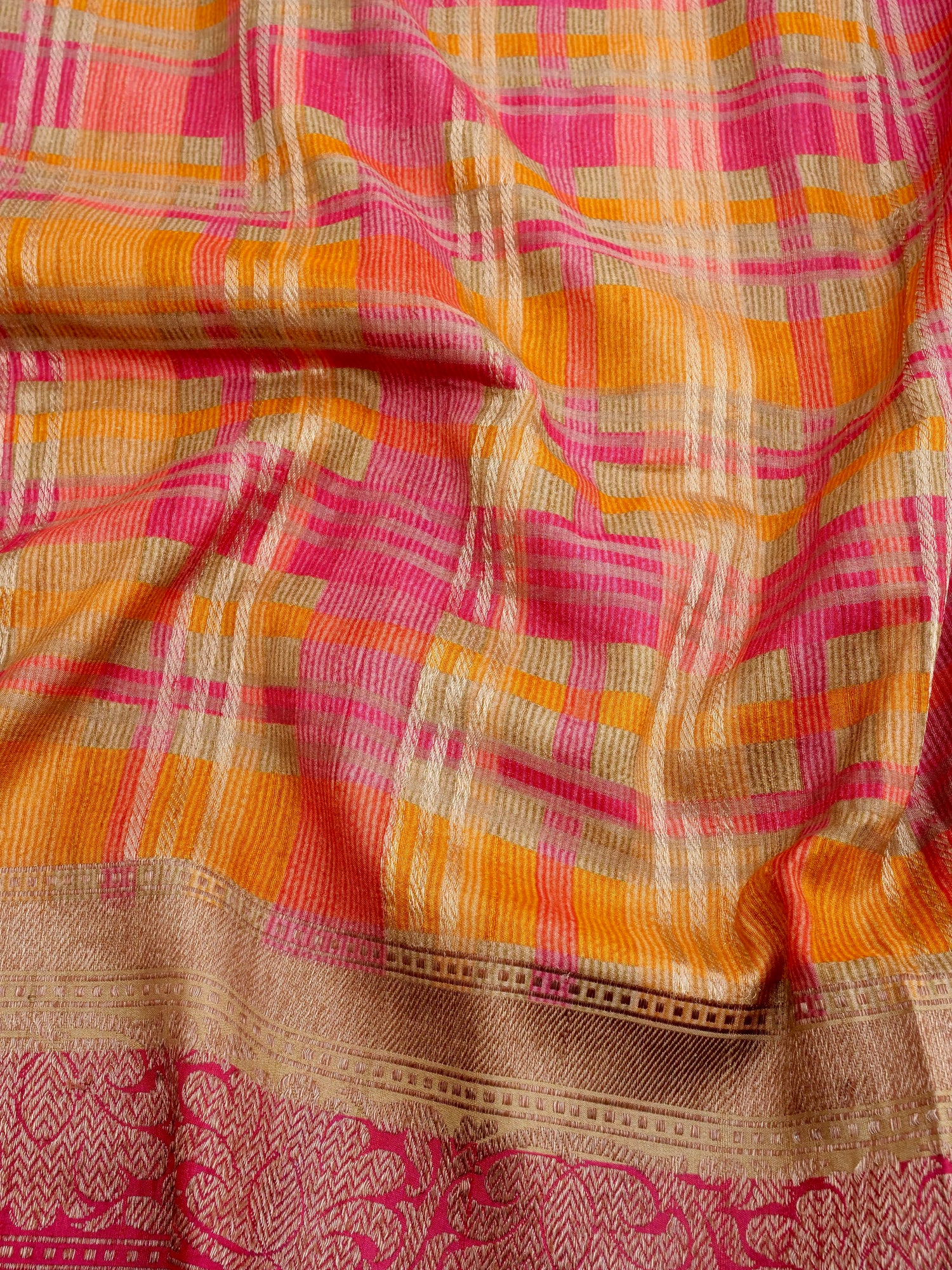 Rangkaat Handwoven Pure  Kataan Silk Banarasi Saree