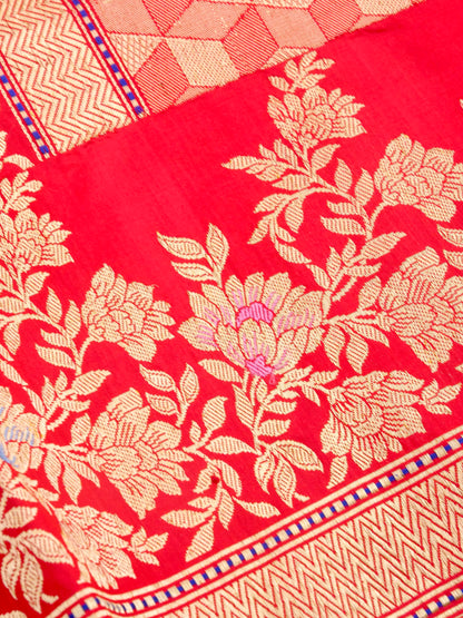 Rangkaat Handwoven Pure Kataan Silk Kadhua Benarasi Saree