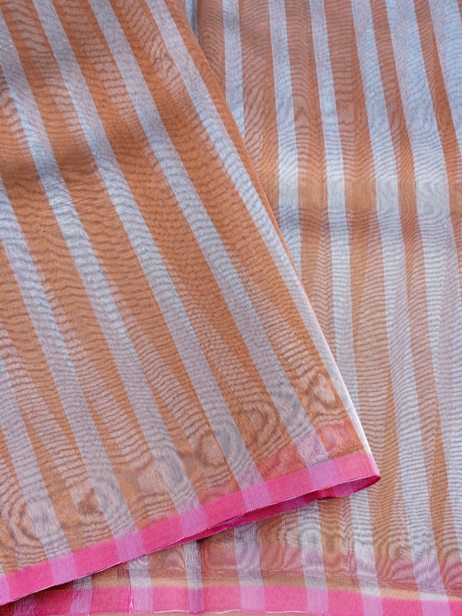 Striped Tissue Banarasi Saree without Border