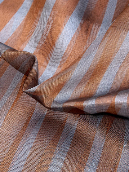 Striped Tissue Banarasi Saree without Border