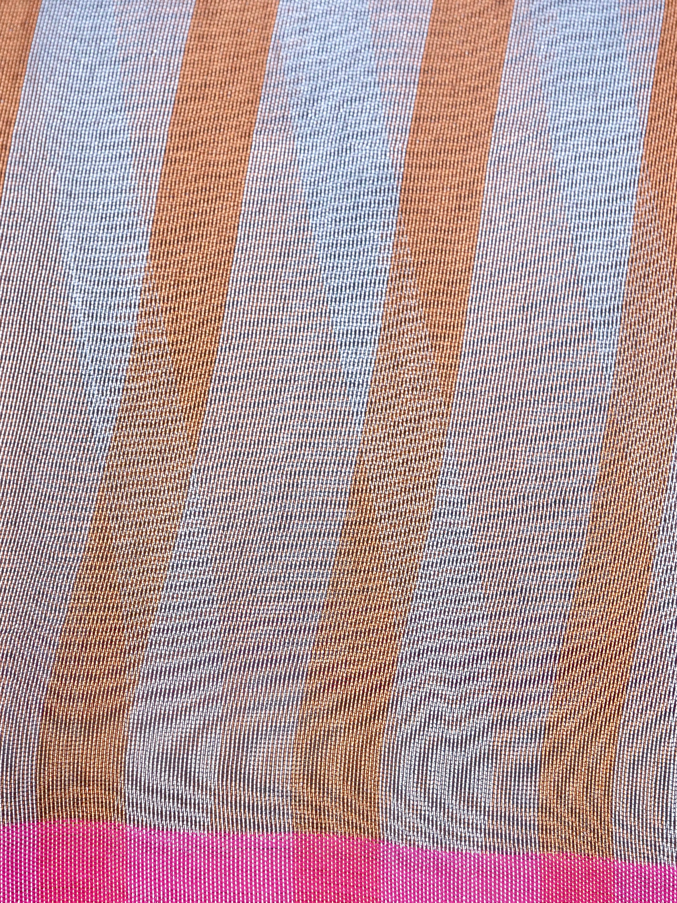 Striped Tissue Banarasi Saree without Border