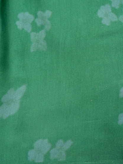 Green Satin Organza Printed Half Half Saree