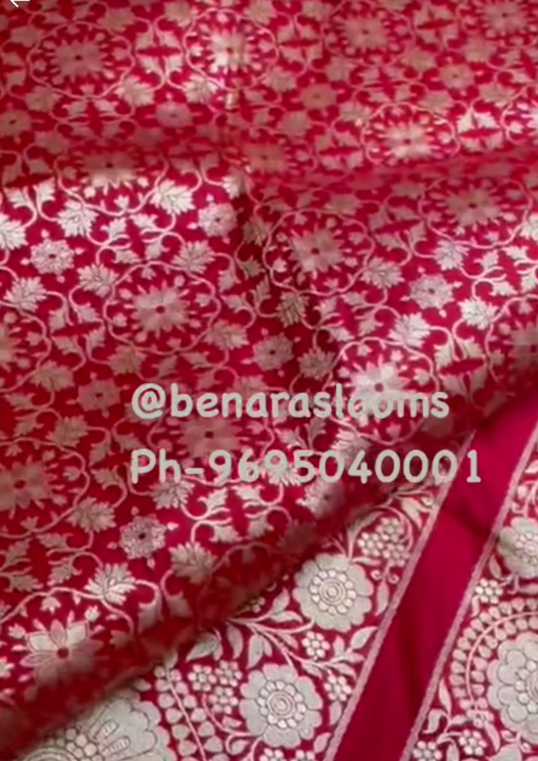 Mandala Red Handwoven Pure Silk Banarasi Lehenga