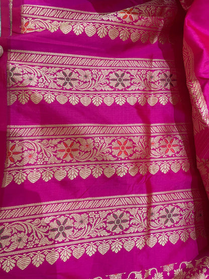 Anupama Pink Handwoven Pure Silk Banarasi Lehenga
