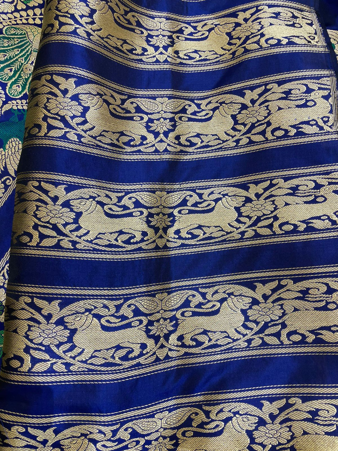 Shikarbagh Blue Handwoven Pure Kataan Silk Banarasi Lehenga