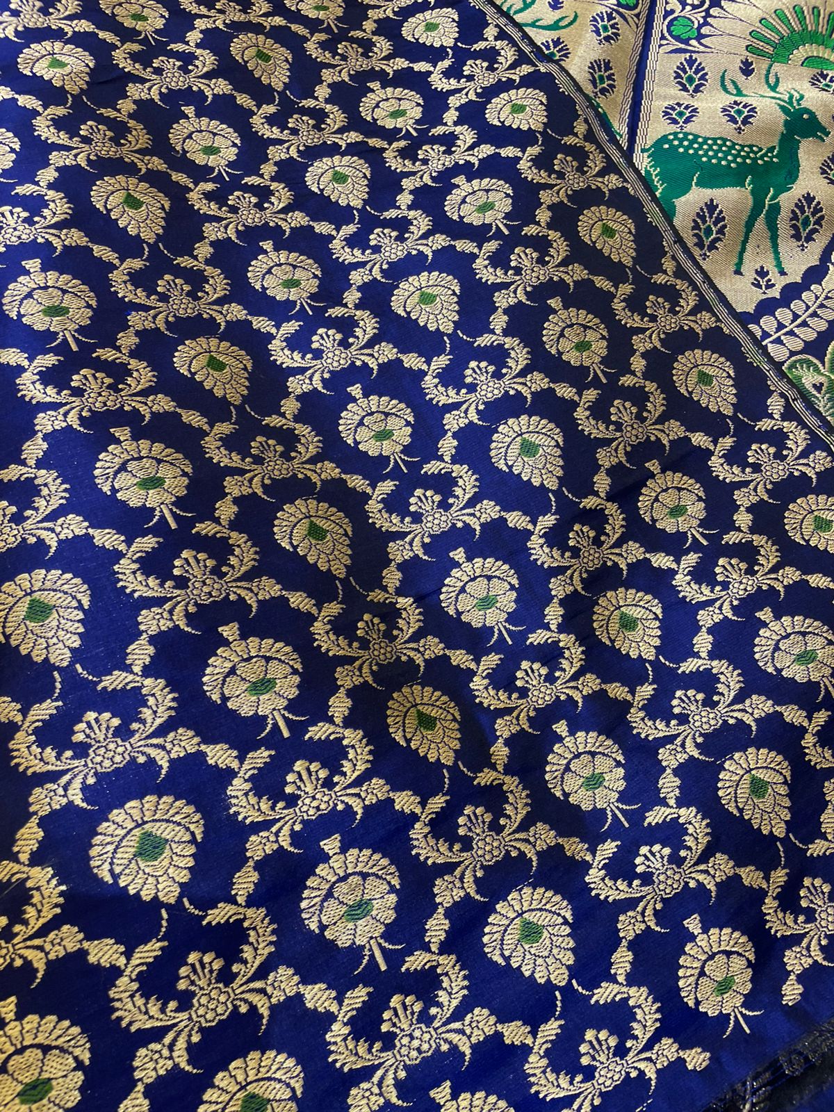 Shikarbagh Blue Handwoven Pure Kataan Silk Banarasi Lehenga