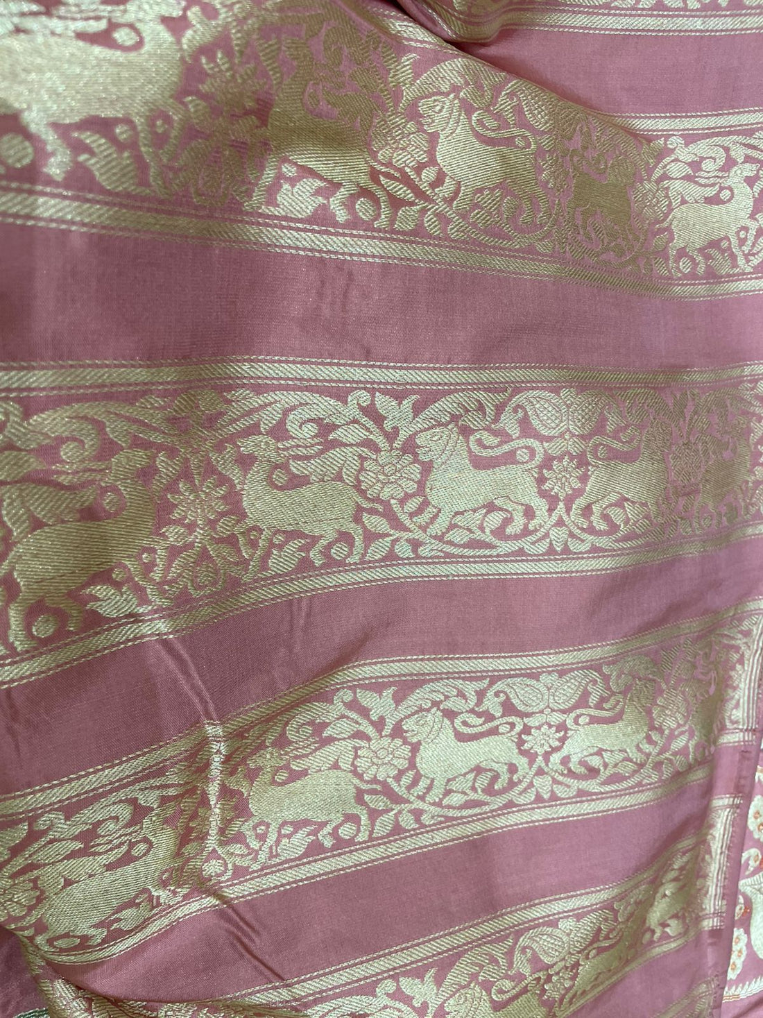 Vantara Pink Handwoven Pure Silk Banarasi Lehenga