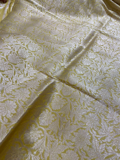Chhavi Yellow Handwoven Pure Silk Banarasi Lehenga