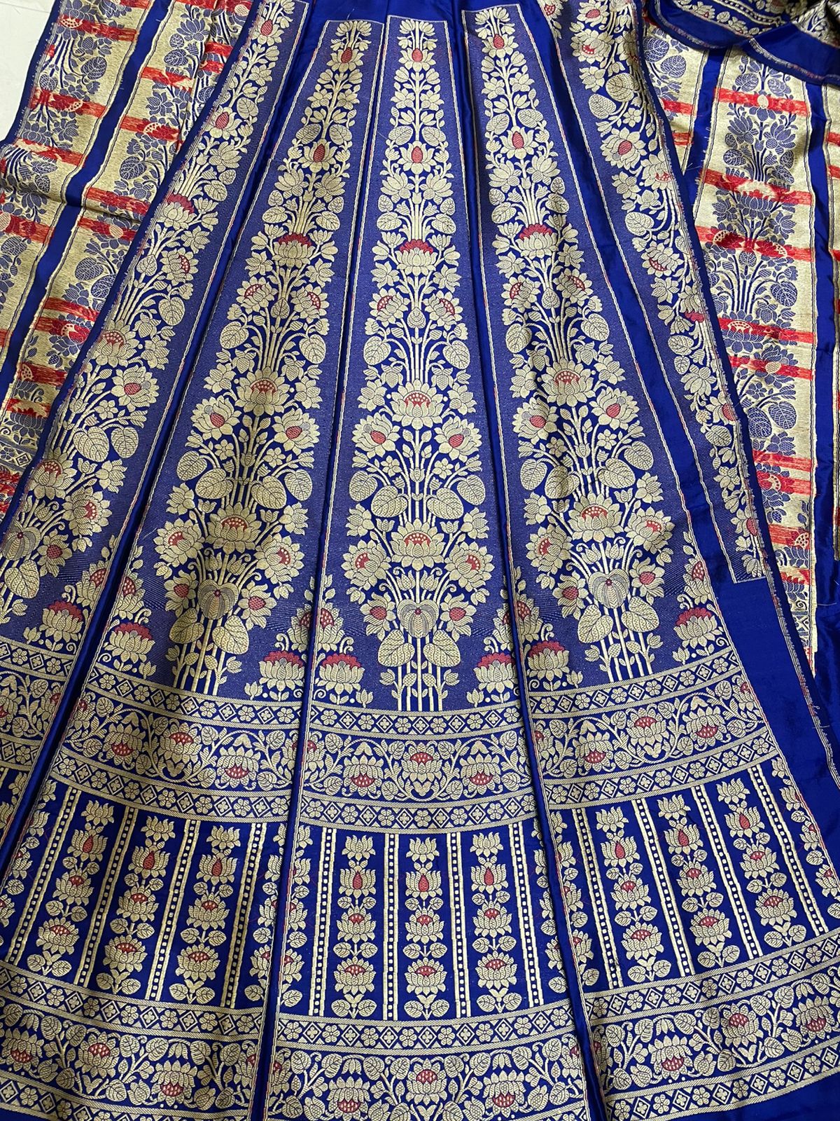 Gulbagh Blue Handwoven Pure Silk Banarasi Lehenga