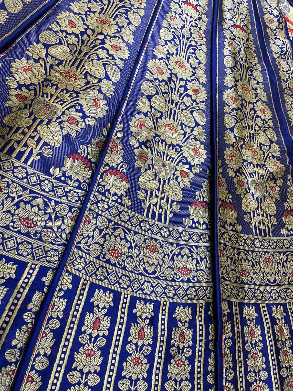 Gulbagh Blue Handwoven Pure Silk Banarasi Lehenga