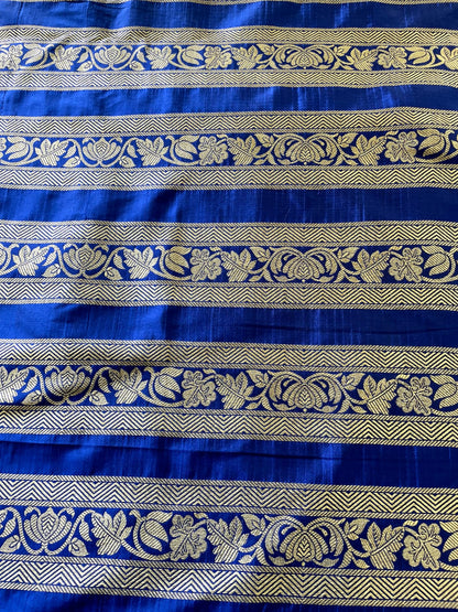 Blue Handwoven Pure Silk Banarasi Lehenga