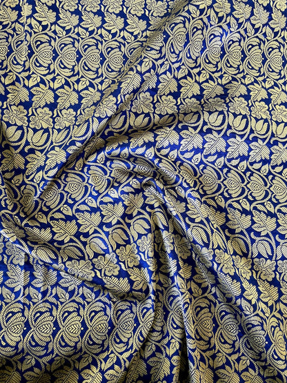 Blue Handwoven Pure Silk Banarasi Lehenga