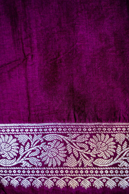 Grey Raw Mango Silk Meena Striped Saree