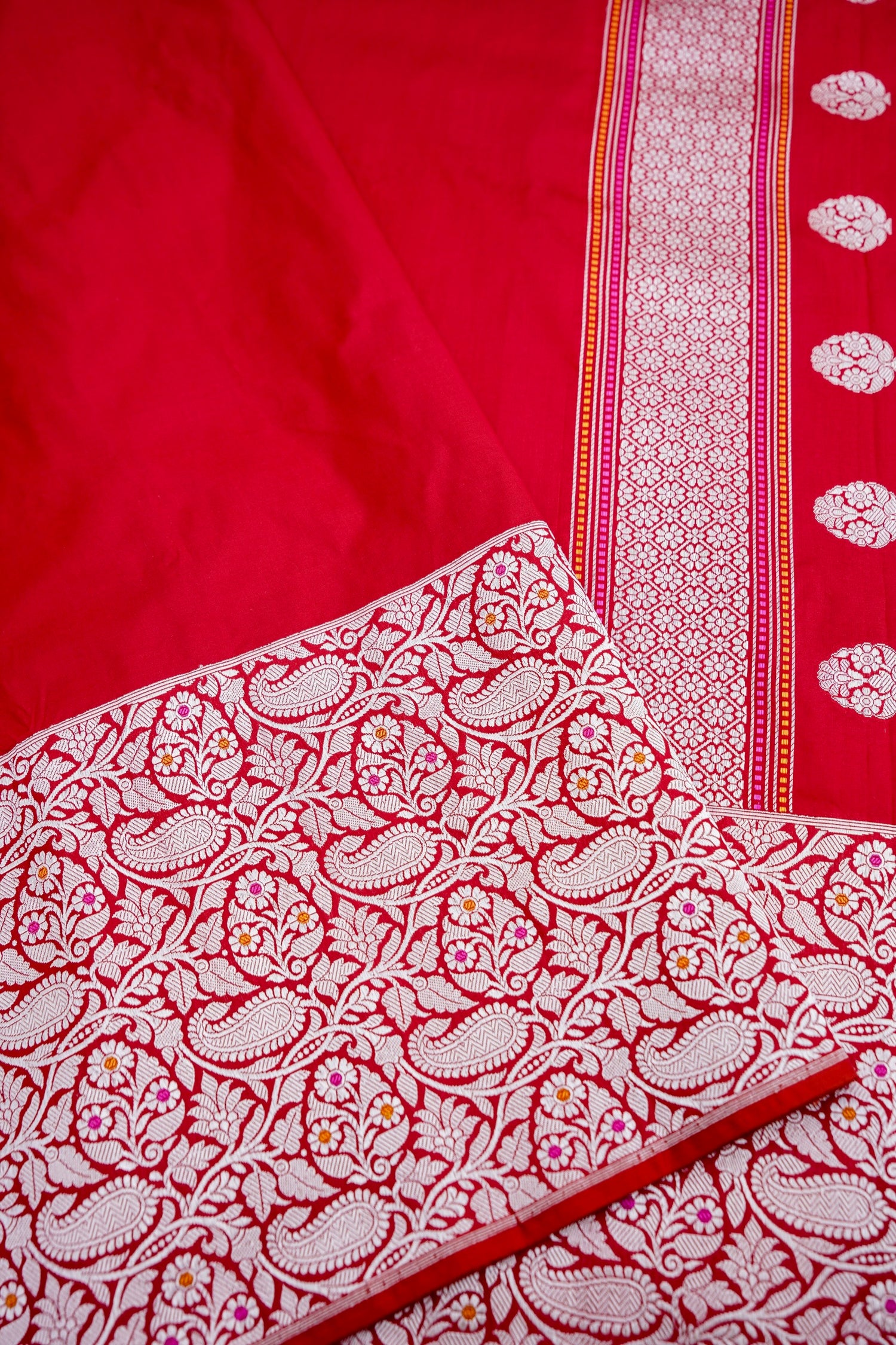 Red Handwoven Pure Silk Banarasi Saree