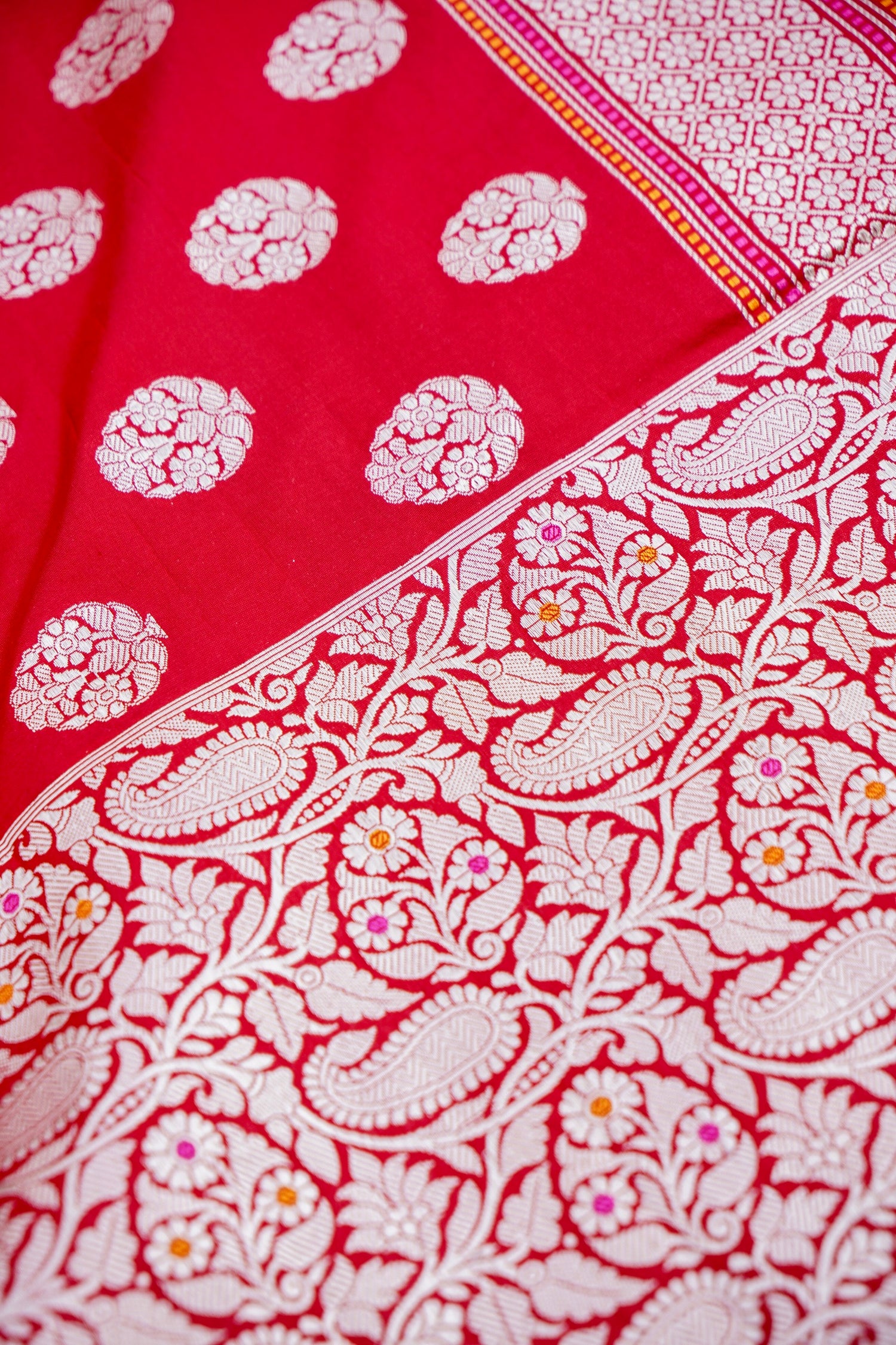 Red Handwoven Pure Silk Banarasi Saree
