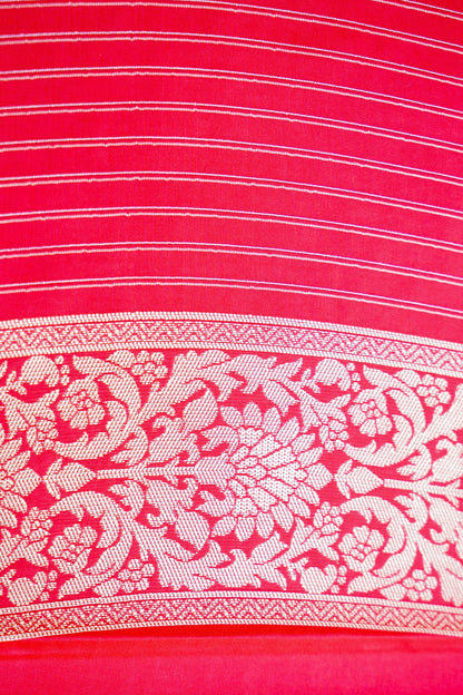 Pink Banarasi Silk Saree with Zari Floral Jaal