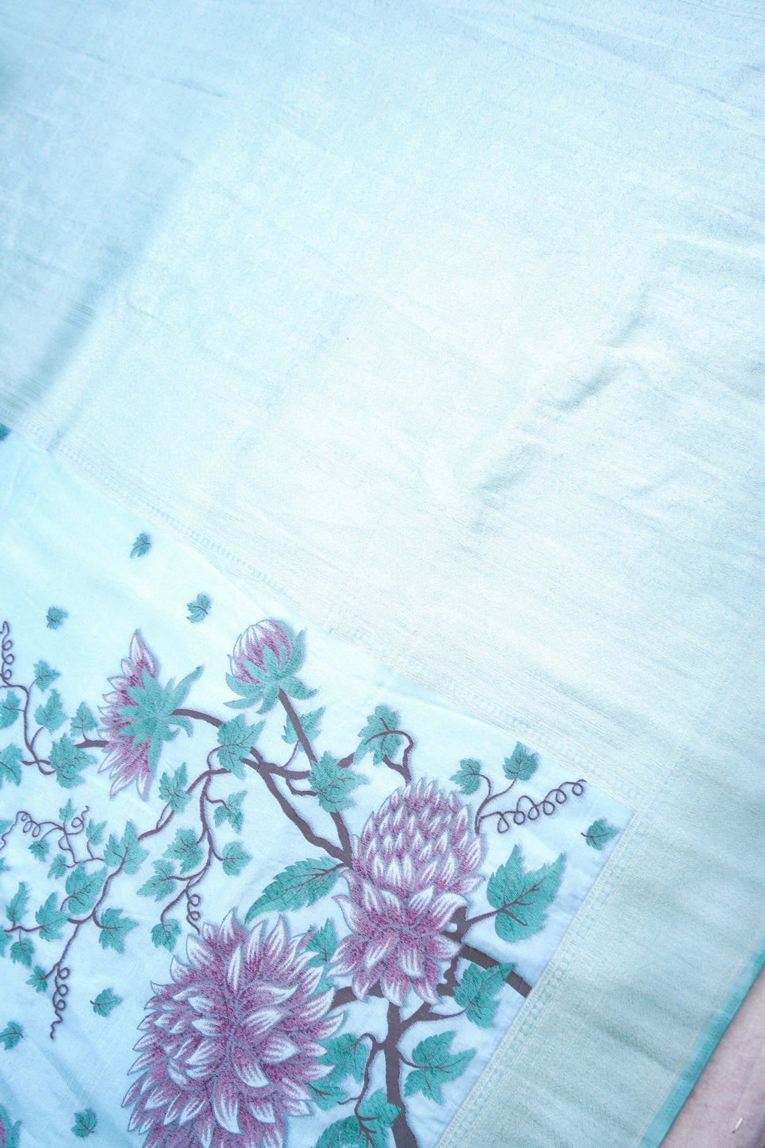Sky Blue Soft Silk Banarasi Saree