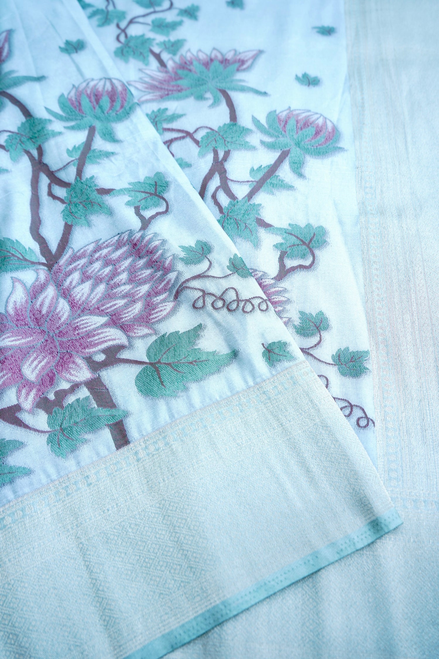 Sky Blue Soft Silk Banarasi Saree