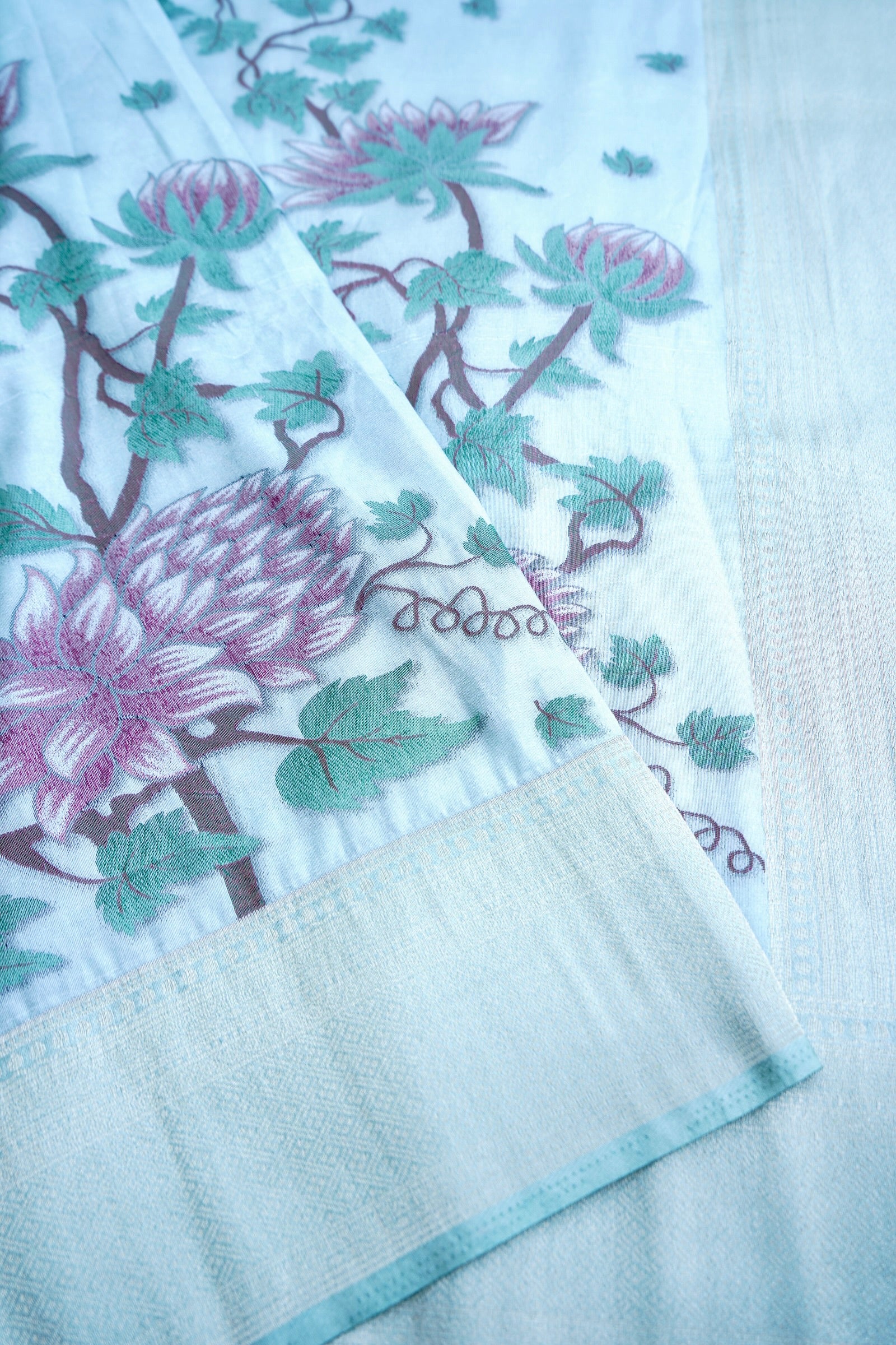 Sky Blue Soft Silk Banarasi Saree