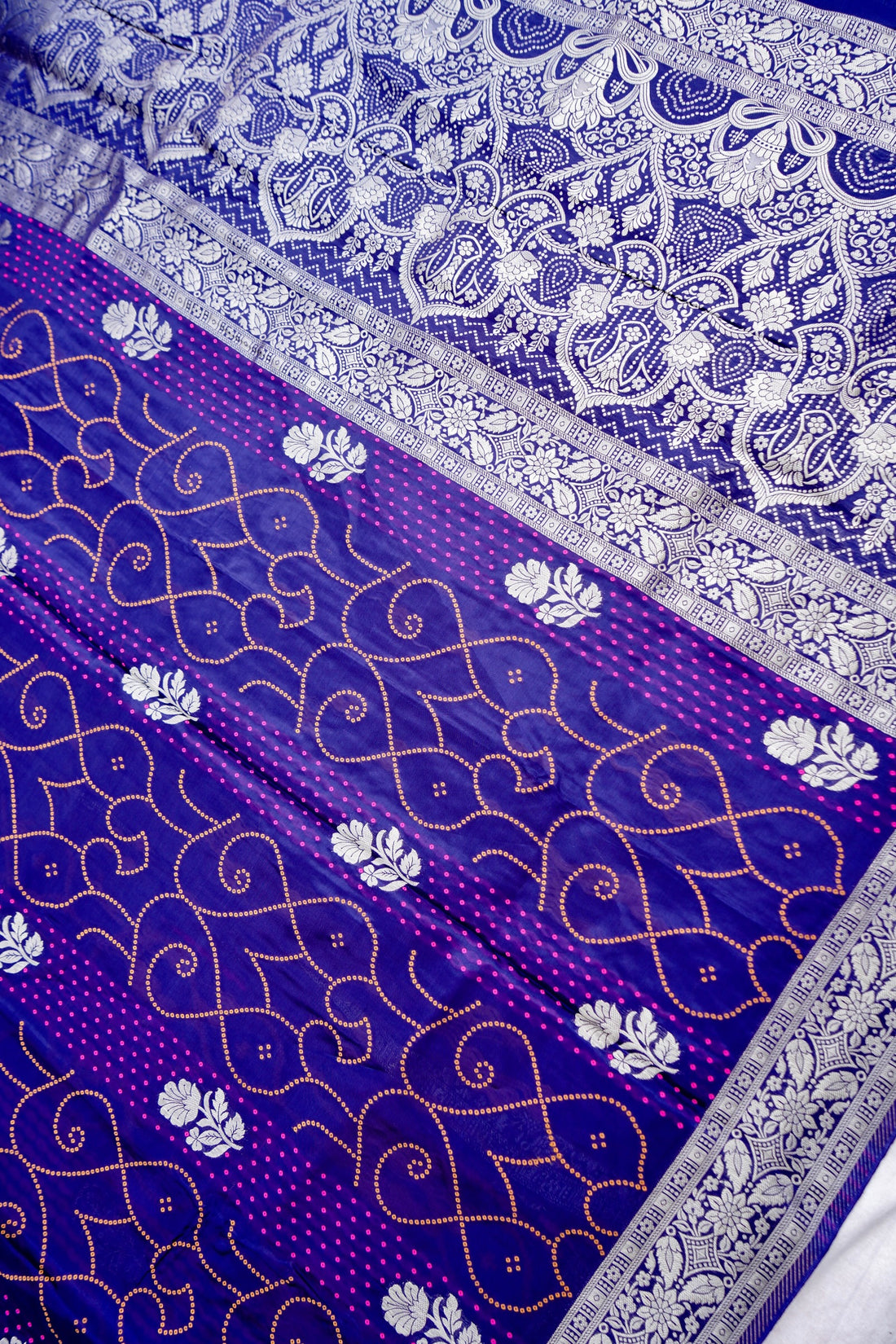 Purple Crepe Silk Banarasi Saree with Meenakari Zari Work